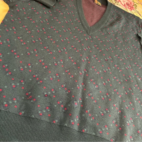Vintage Bobby Jones Men's Sweater Size Medium Italy 100% Wool V Neck - Beautiful - Picture 6 of 9